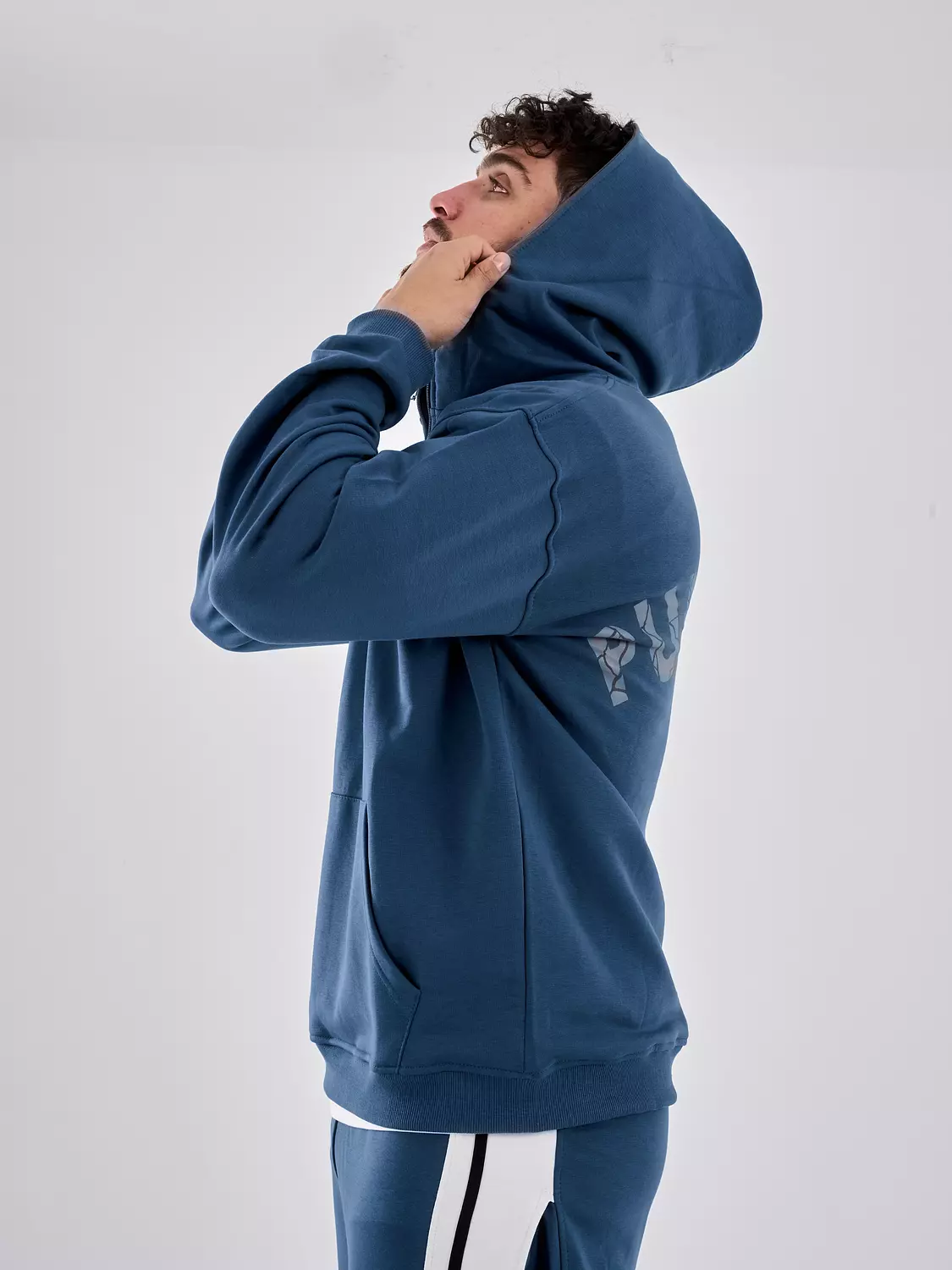 Drop Shoulder quarter Zip Hoodie ‘’indigo’’ 6