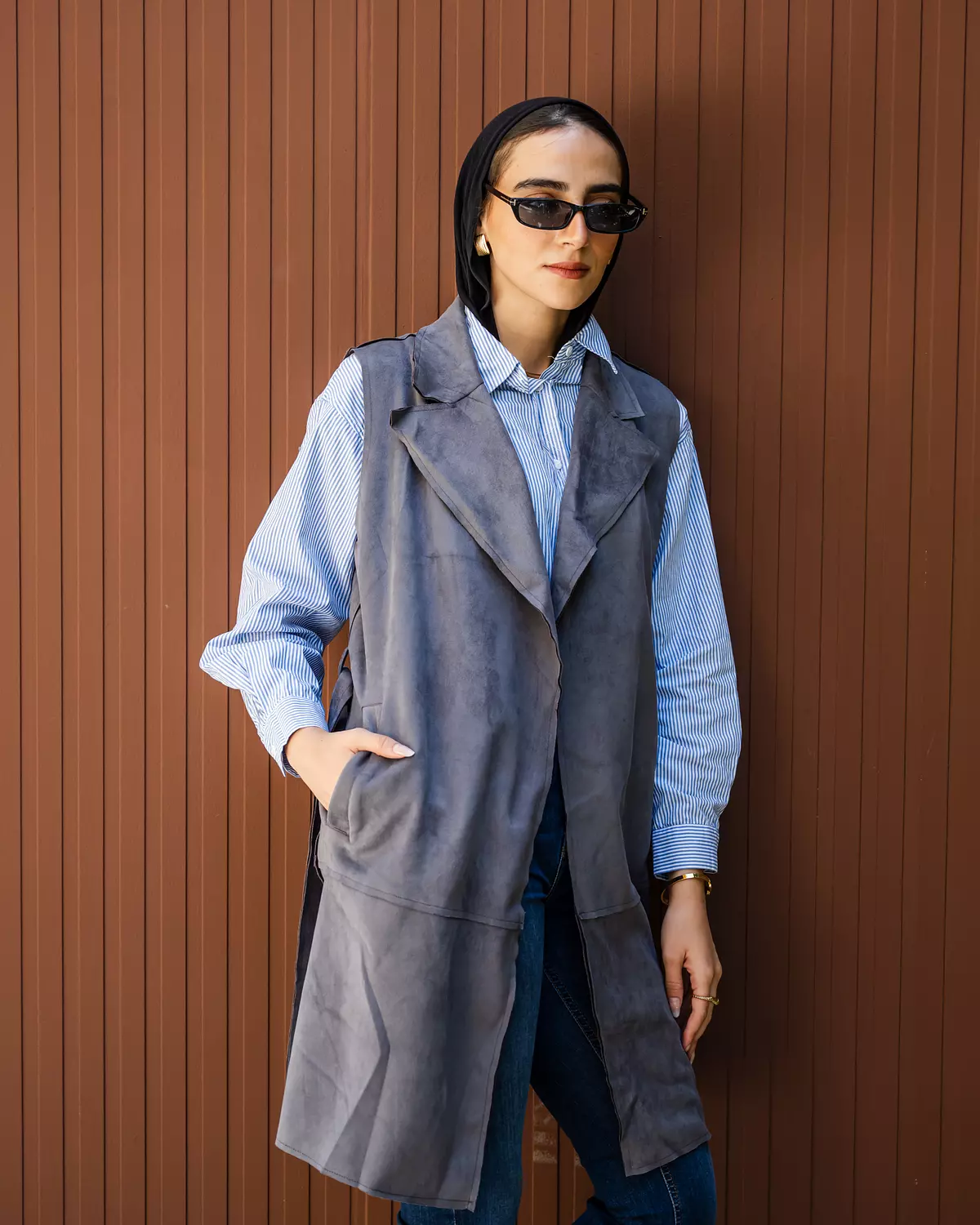 Shamois Vest in Grey 2