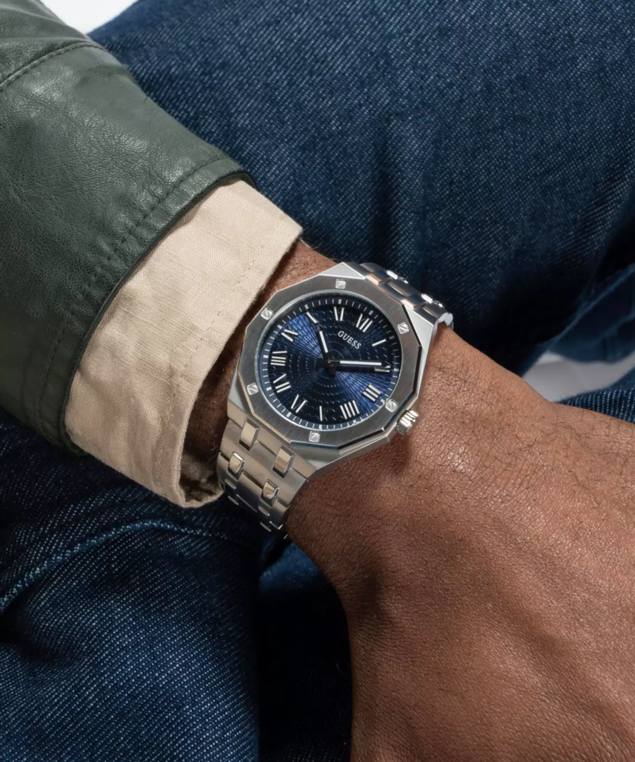 GUESS GW0575G4 Men's Watch Silver Tone Stainless Steel Bracelet 4