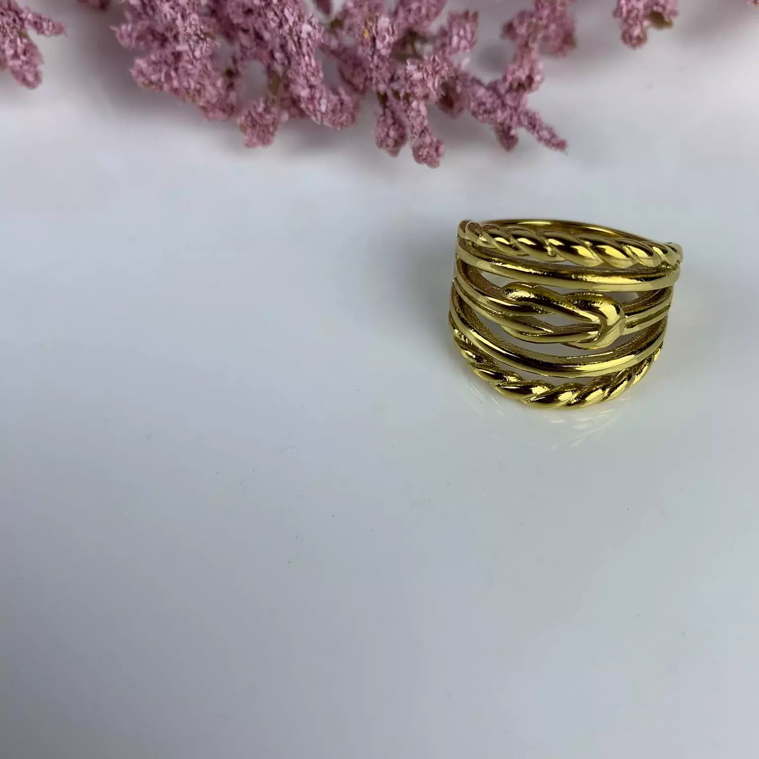 Stainless steel Ring with seashell hover image