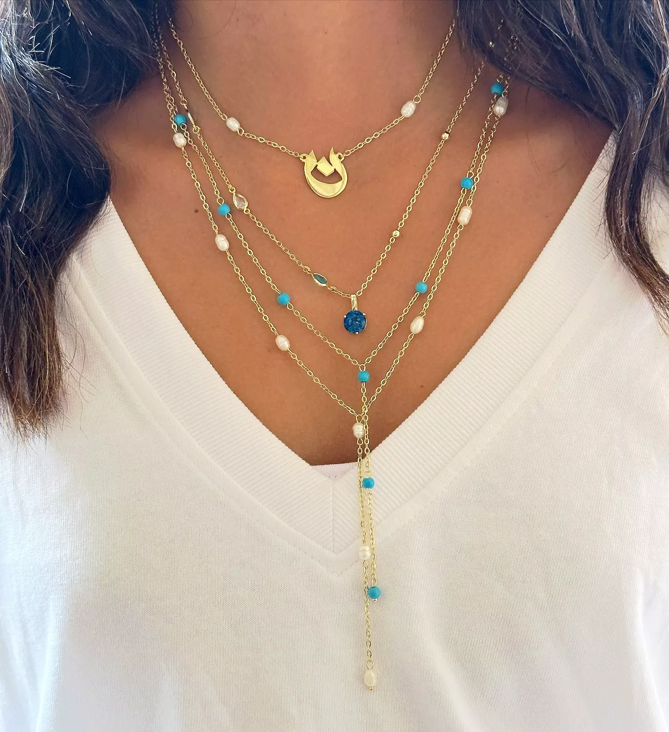The Dk Topaz & Pearl Set