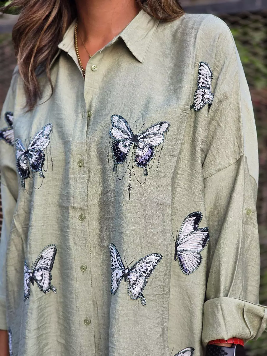 Butterfly Embroidery Chemise  image