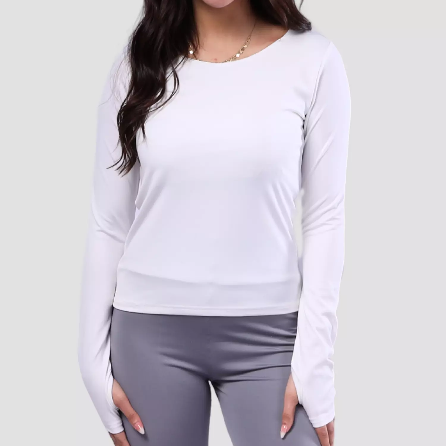 068 Round Neck Long Sleeves With Finger Hole 2