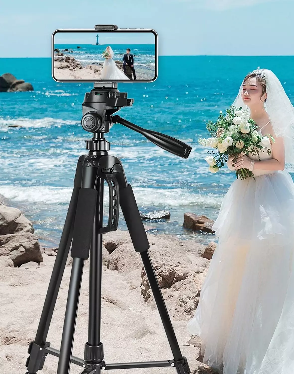 PLOKAMA PK-9950 Tripod Stand 150CM Height 360° Rotation Black 9