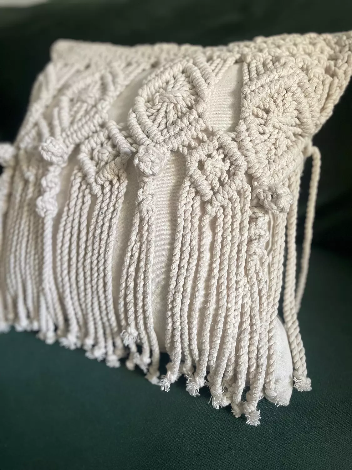 Autumn Cotton Macrame Cushion  1