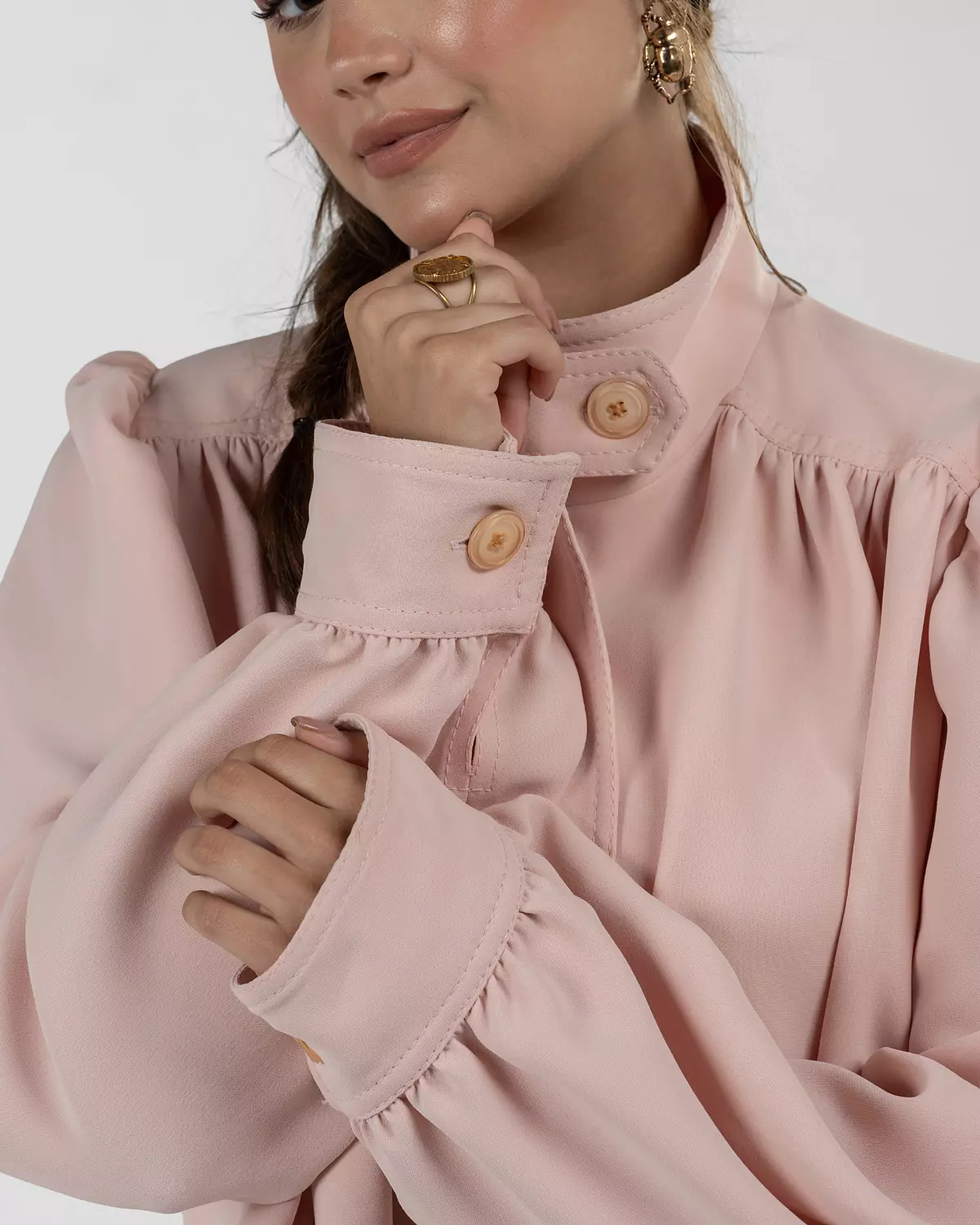 Refined Powder Pink Balloon Turtleneck Jacket 9