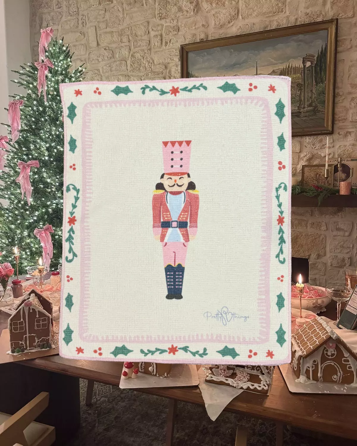 pretty christmas soldiers kitchen towel set 3