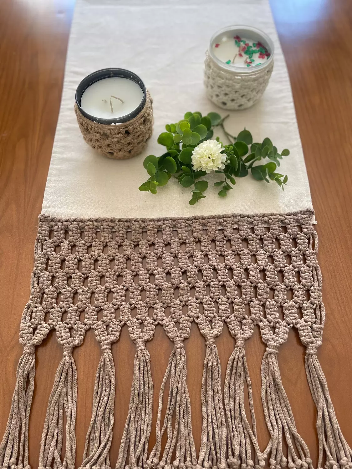 Cotton Macrame Bees Runner  2