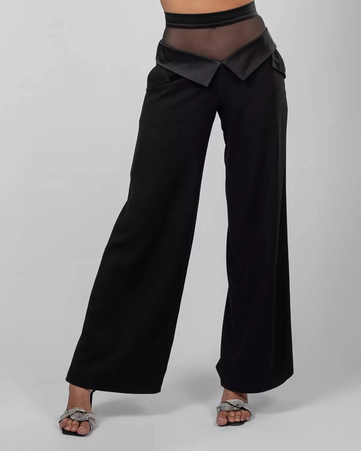 Black Stain Wide-Leg Trousers 2