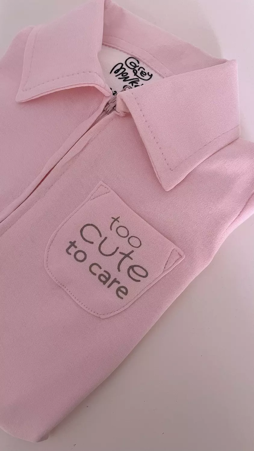 ⁠Premium ”Too cute to care” Footie 5