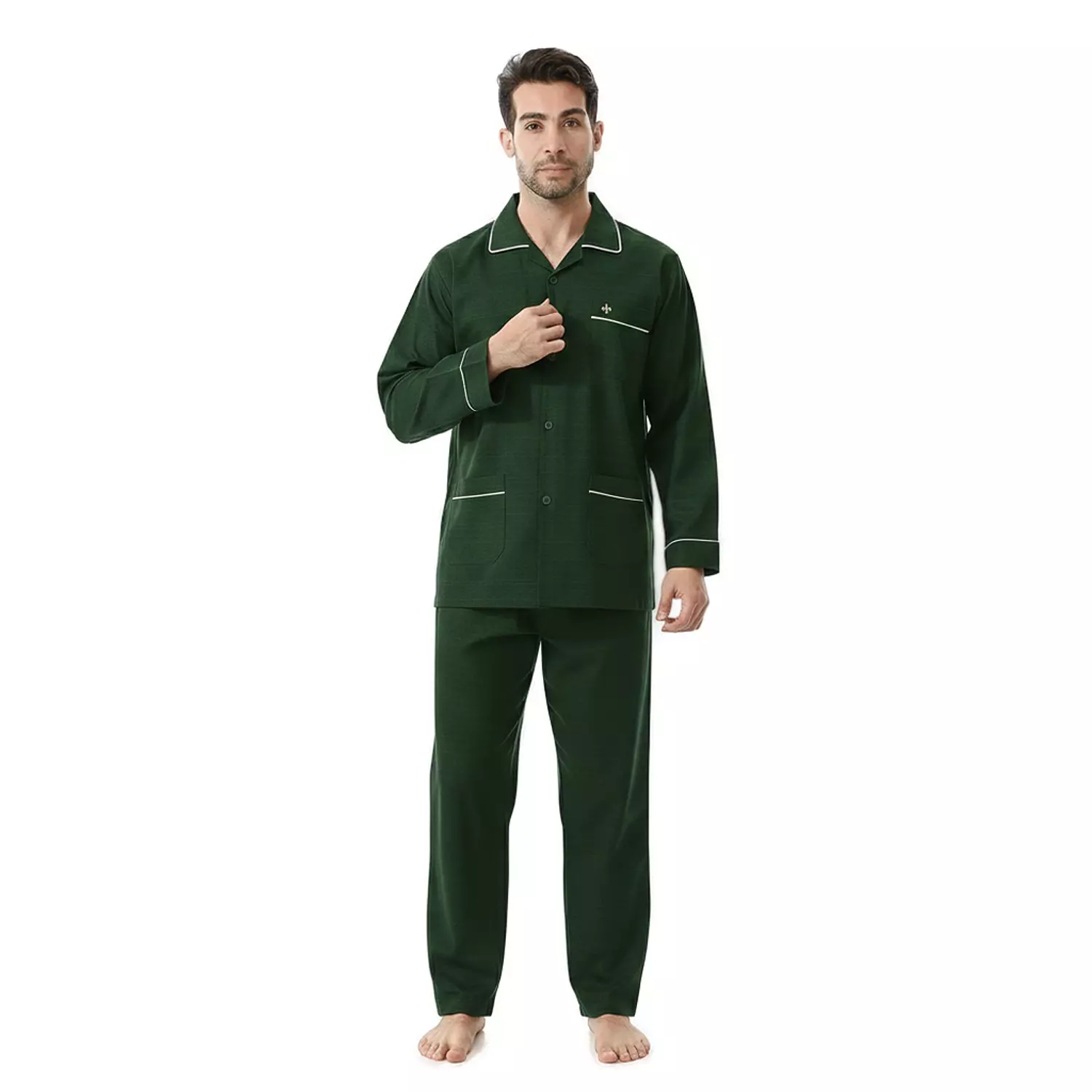 Men's Classic Pajama Set Autumn PJ - 2584 - Forest Green image