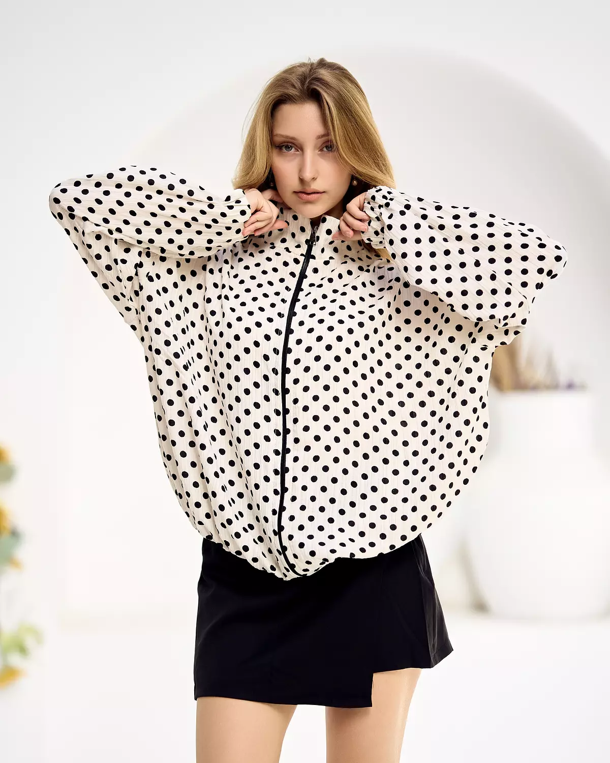 White polka dots jacket  image