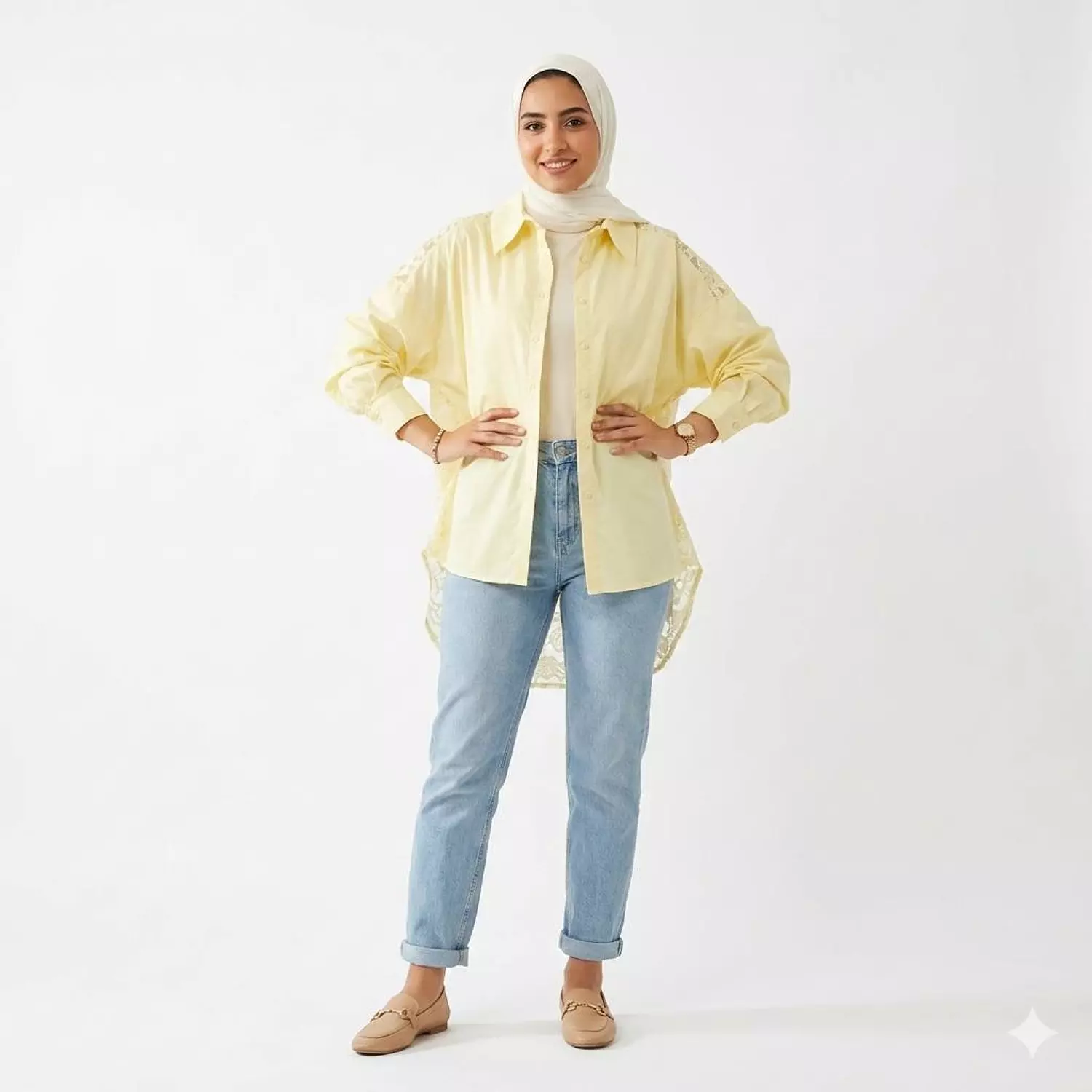 Longline Shirt with Lace Back Detail 2