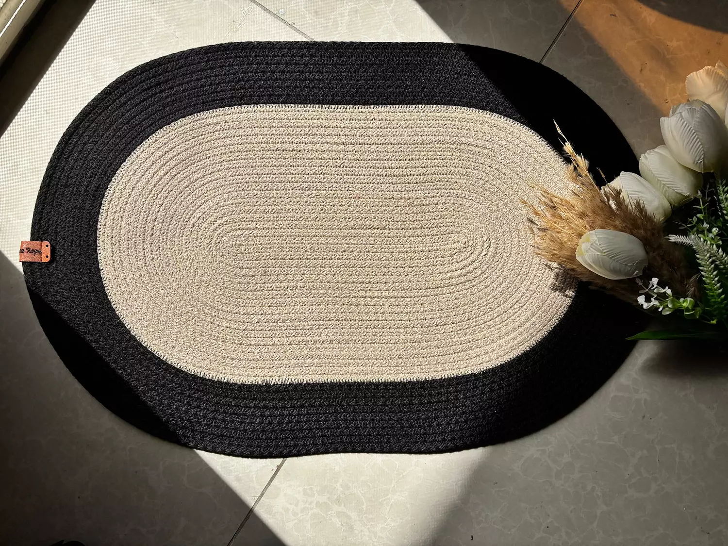 Oval lined Rug hover image