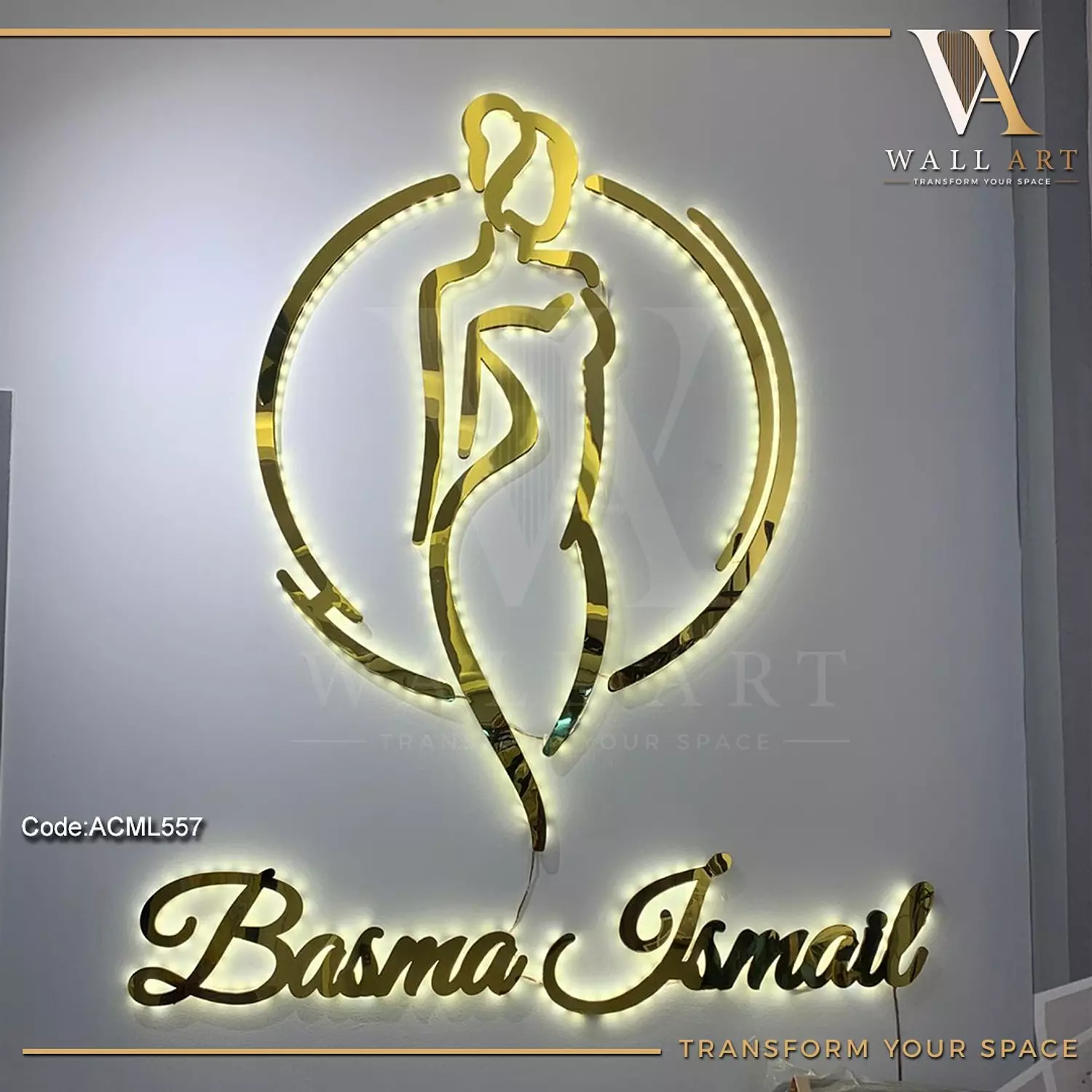 ACML557-Lighted Golden Acrylic Logo   image