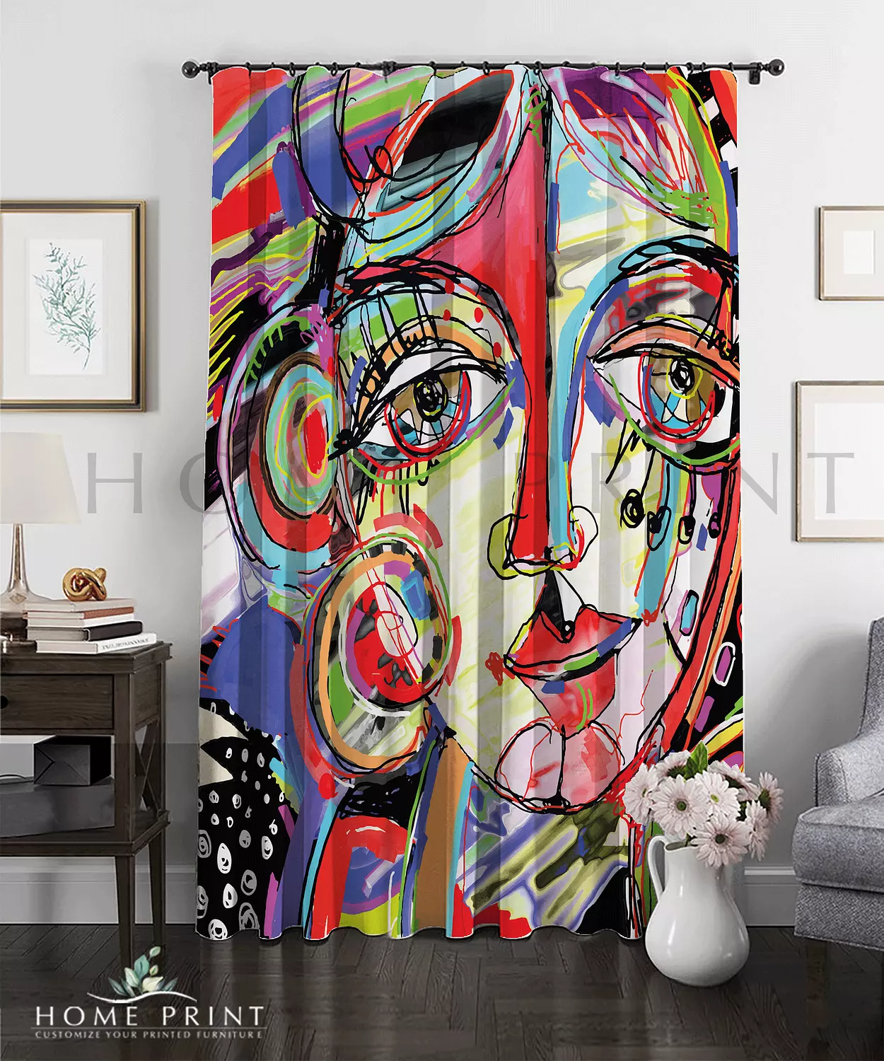 Velvet Curtain - Model Girl - Multi Colors Design  image