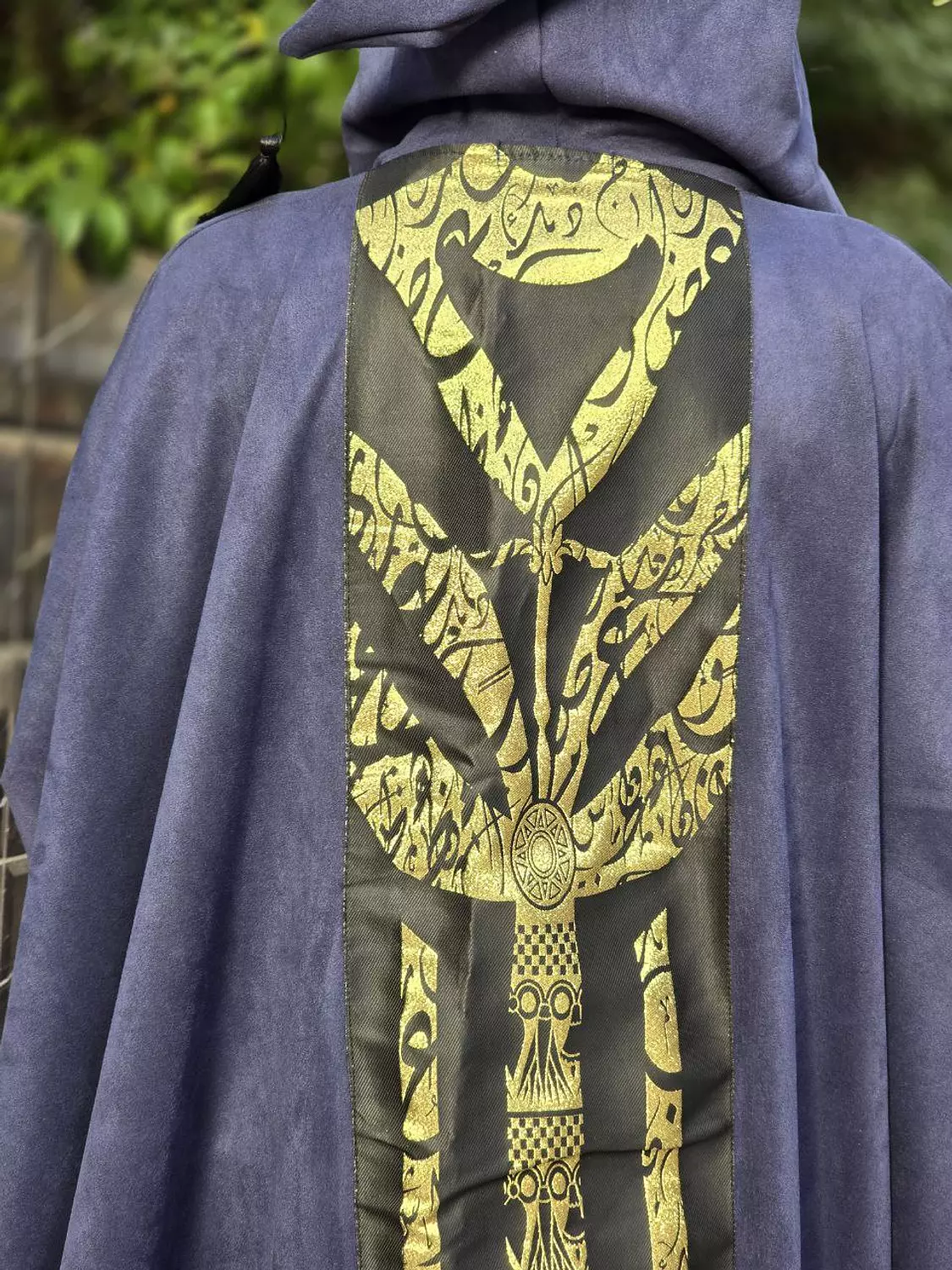 Navy Blue Moroccan style suede kaftan 2