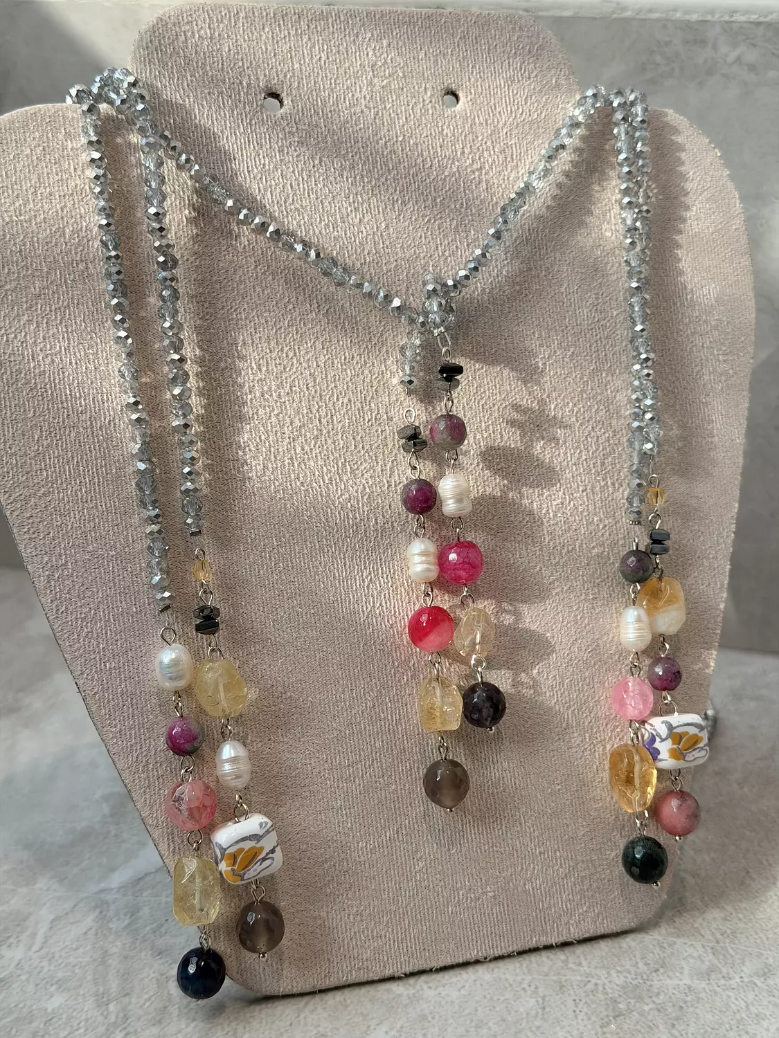 Silvery Tie Necklace 3