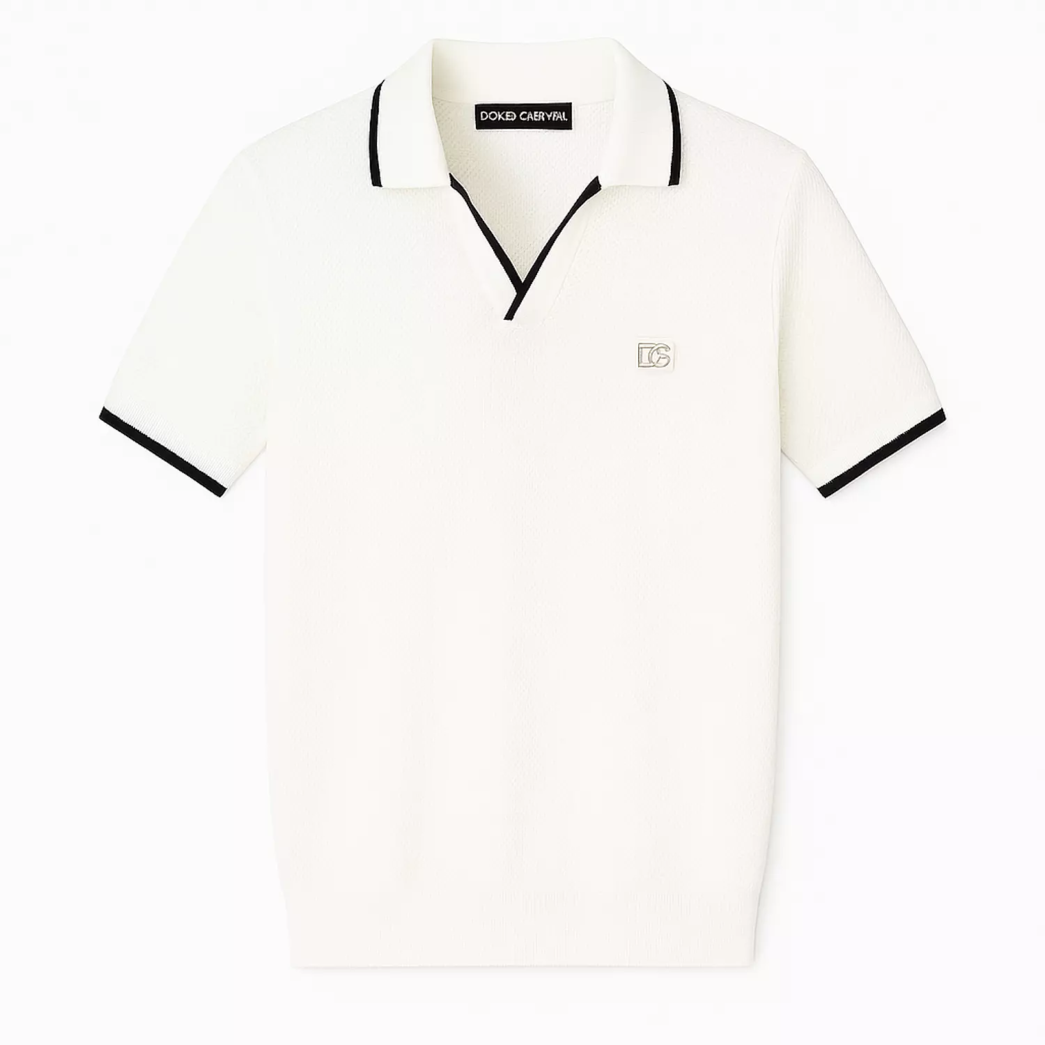 Silk polo-shirt with signature image