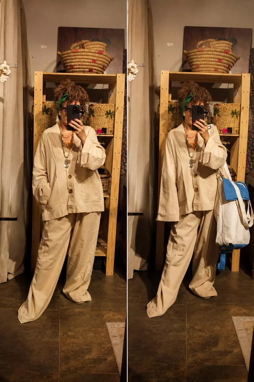 boho linen suit image