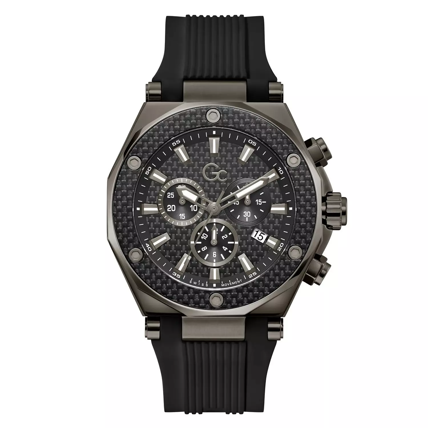 Gc Legacy Chrono Silicone Men Watch Black Silicone Strap image