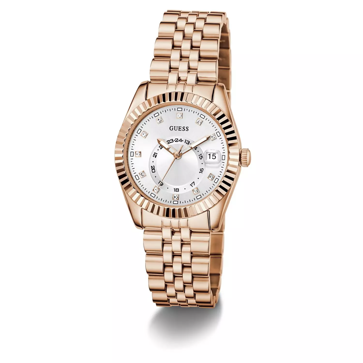 GUESS Ladies Jada Rose Gold Tone Multi-function Date Watch Rose Gold Tone Stainless Steel Bracelet GW0936L4 4