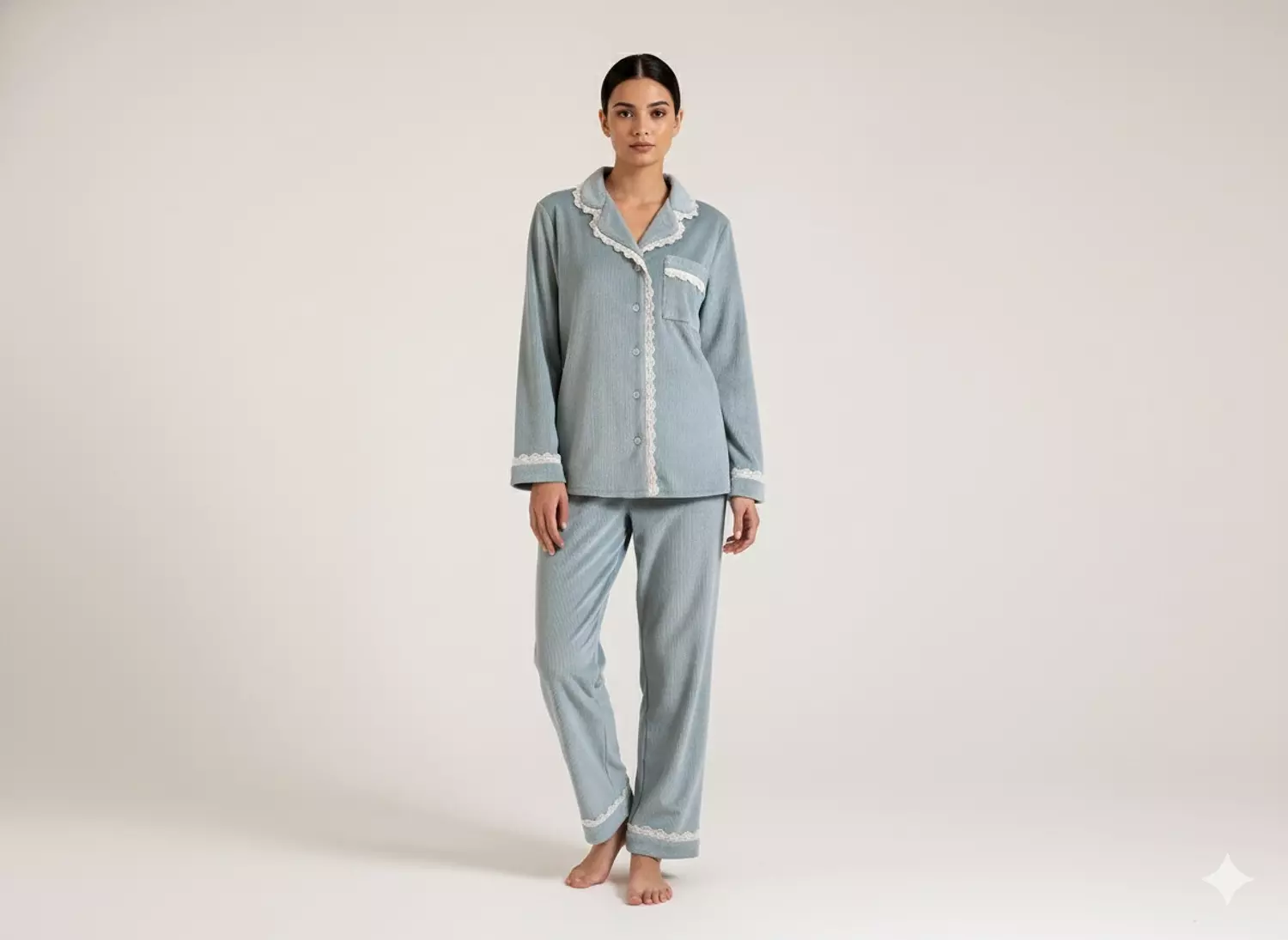 Velvet Misty Blue Pajamas 5