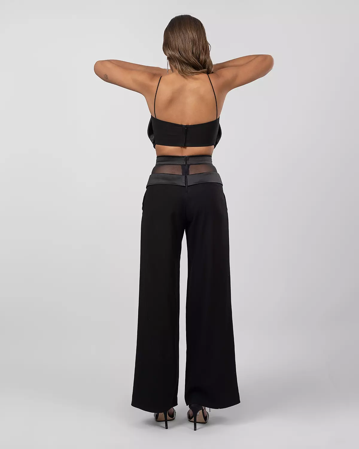 Black Stain Wide-Leg Trousers 6