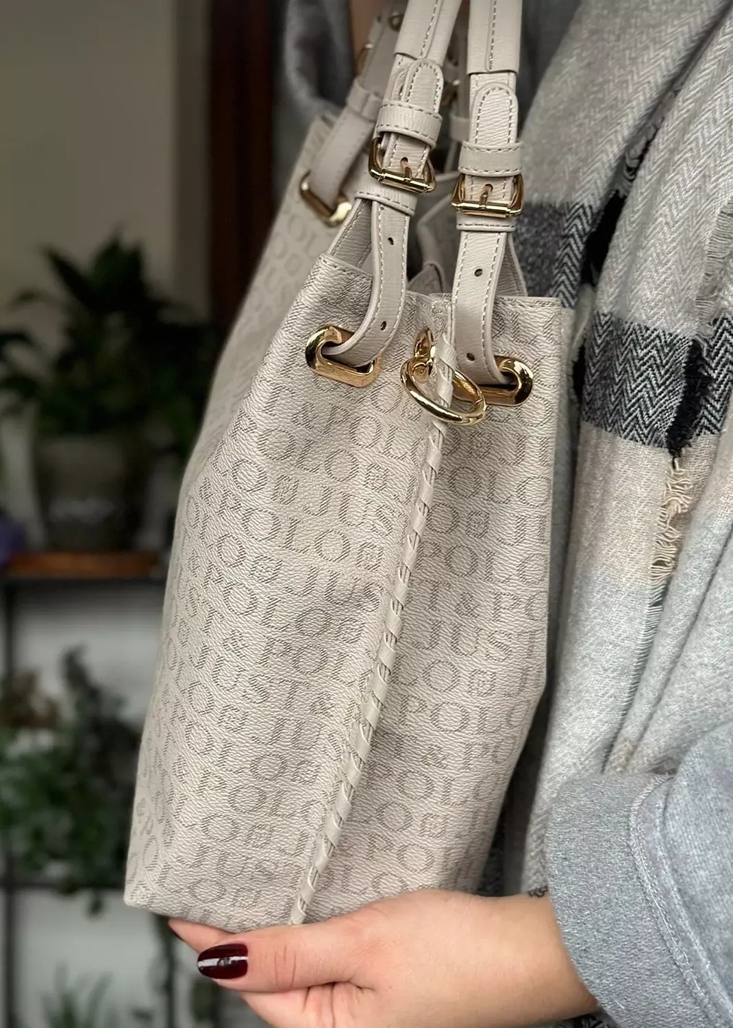   Elegant Greige Tote by just&polo hover image