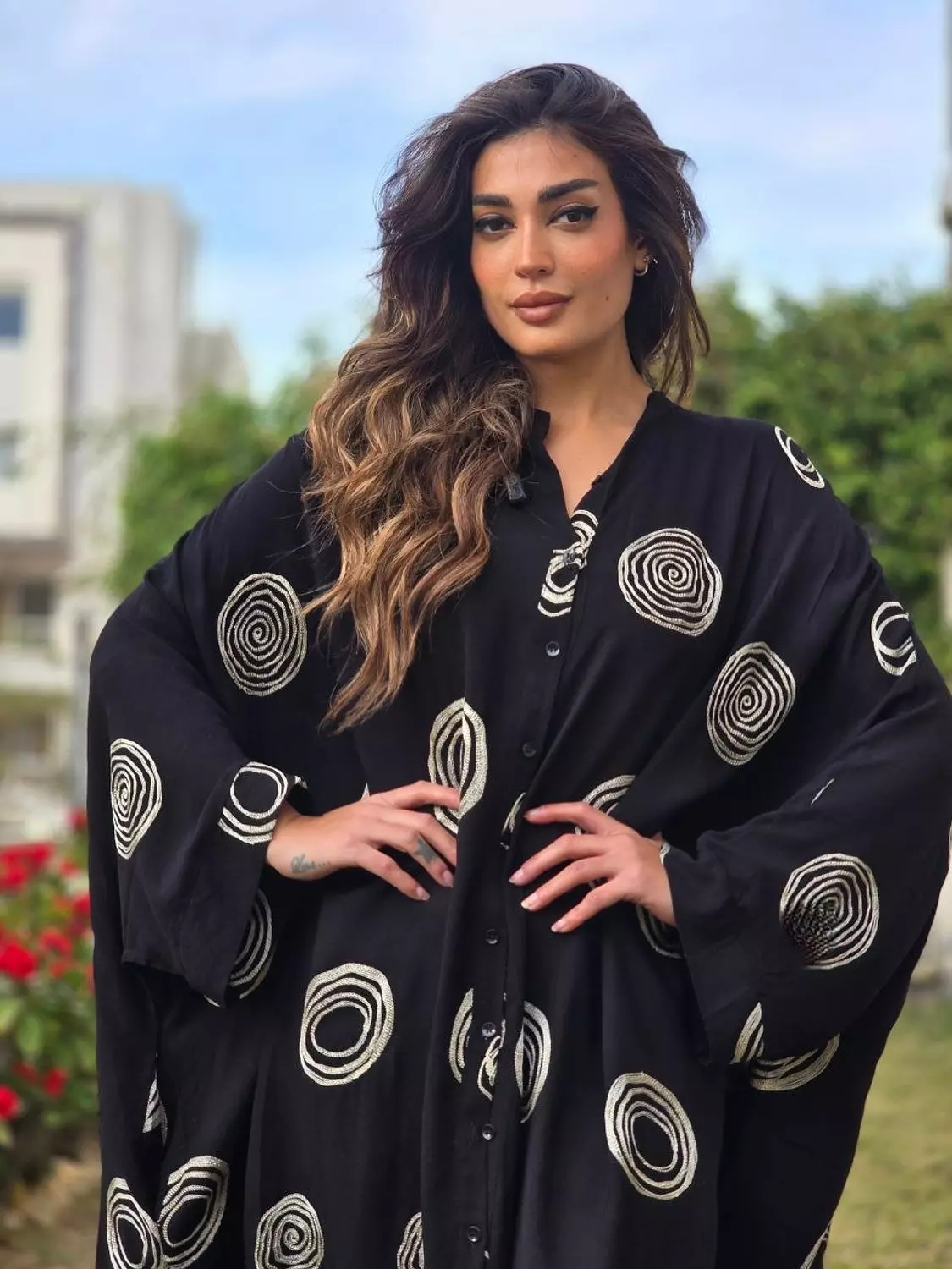 Black tunic gold embroidered  image