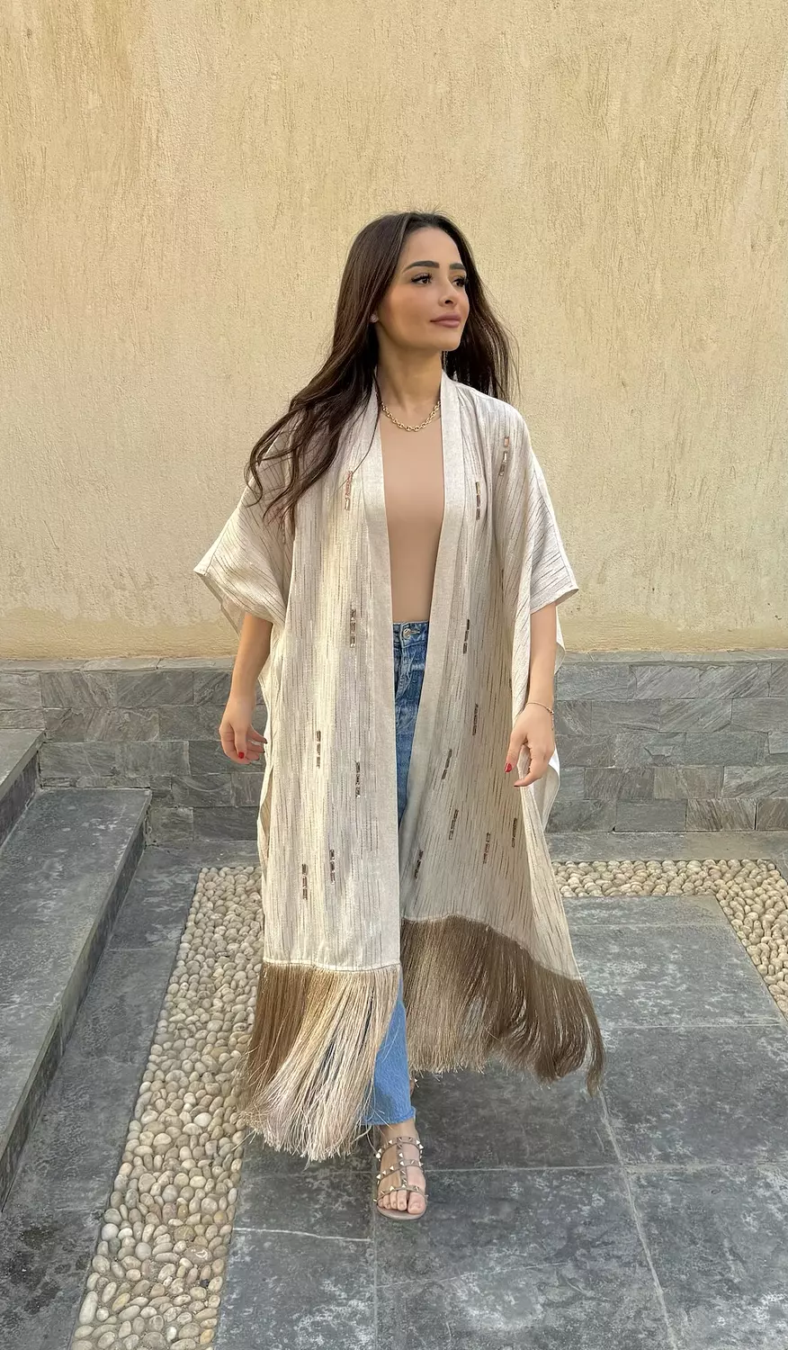 Fringes Kaftan with Crystal Embellishments 1
