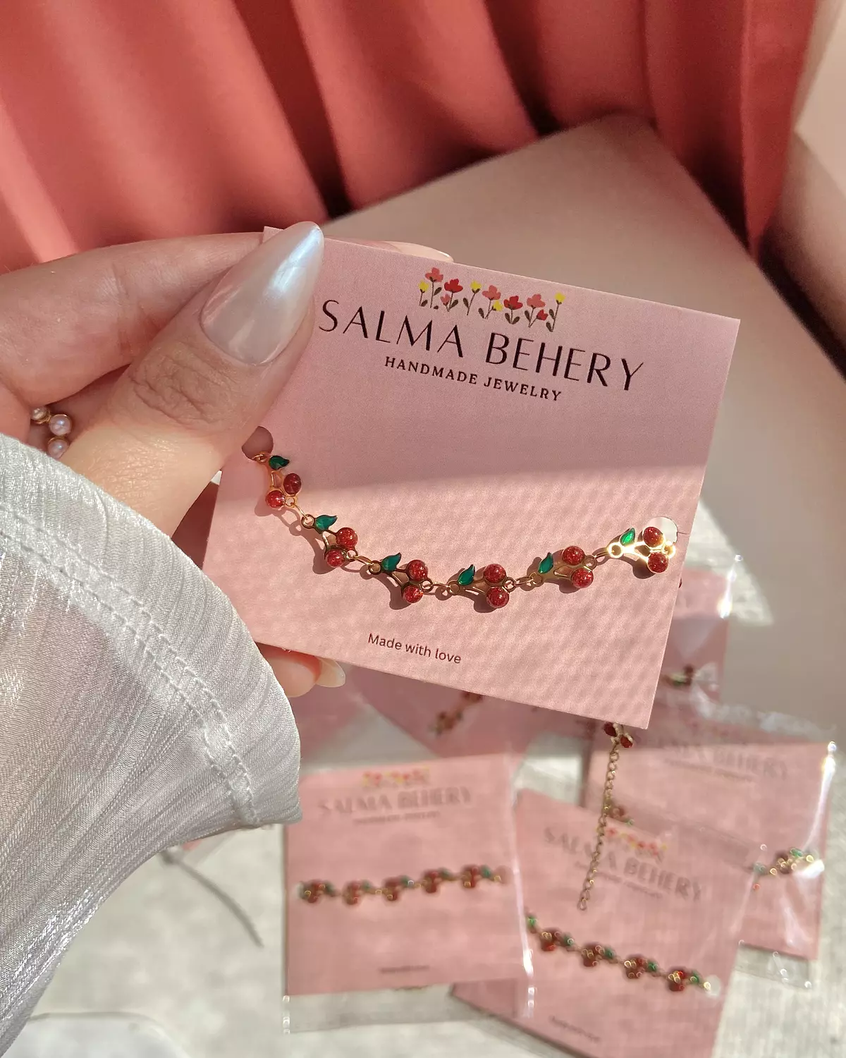 Cherry stainless steel bracelet 🍒 4