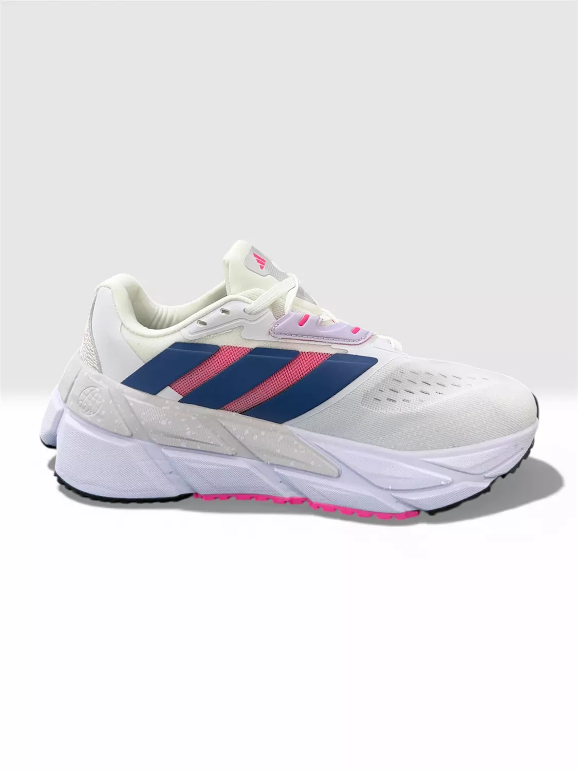 Adidas Adistar 2.0  Cloud White with Altered Blue stripes and Lucid Fuchsia 1