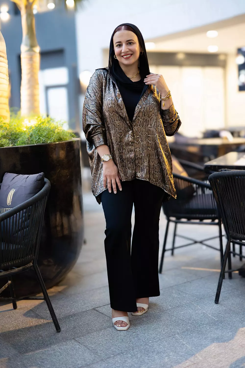 snake satin shirt image