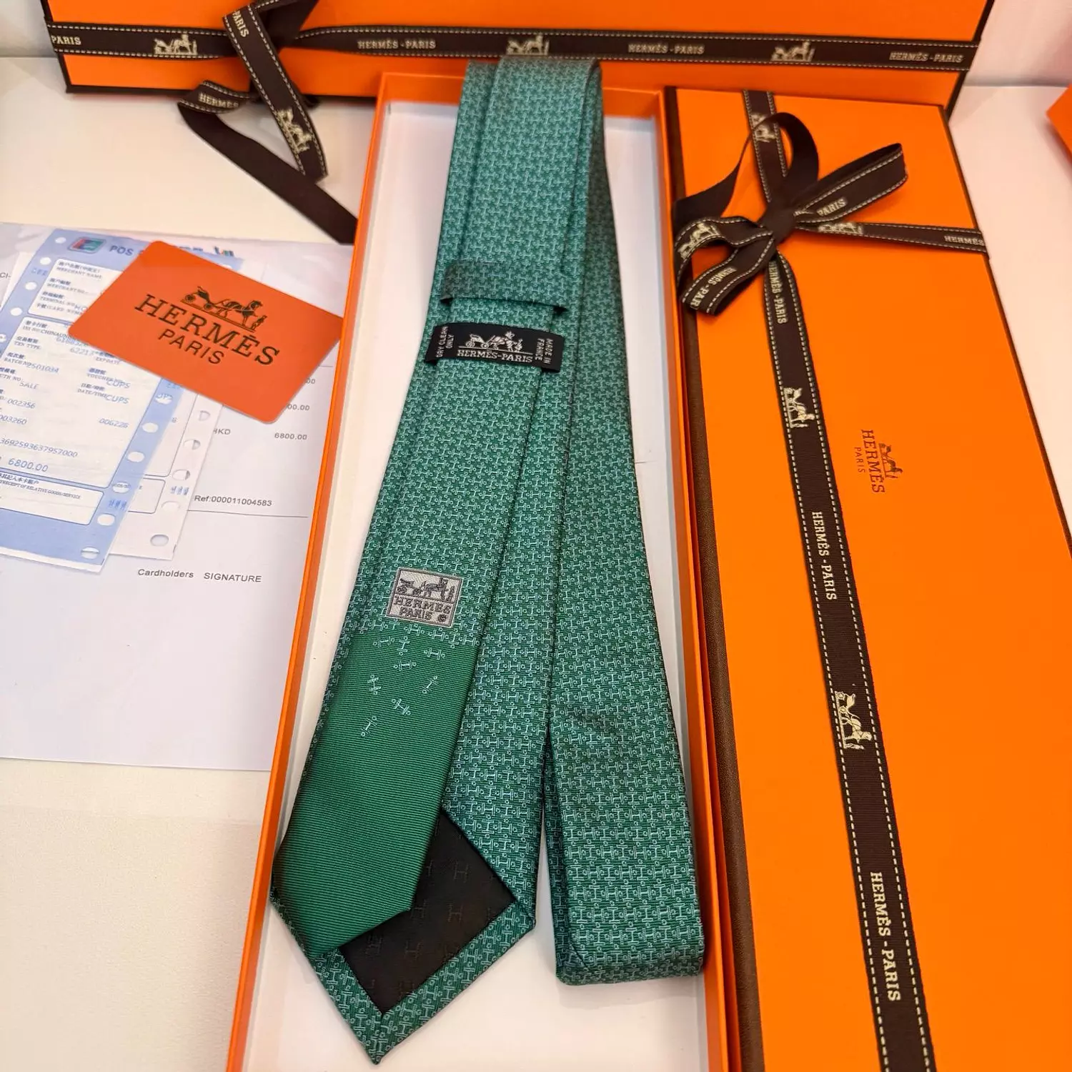  Hermes Silk Ties, Bow Ties-GREEN  image