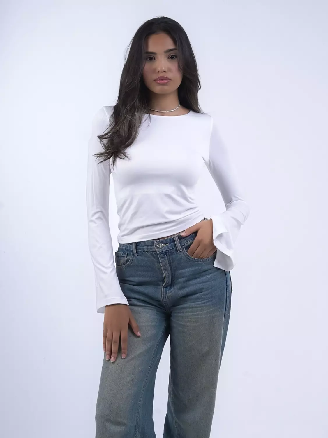 Sicily Long-Sleeve Top (white)
