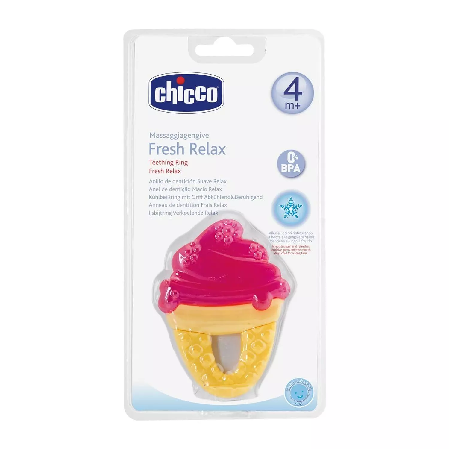 CHICCO FRESH RELAX TEETHER ICE CREAM SHAPE +4M image