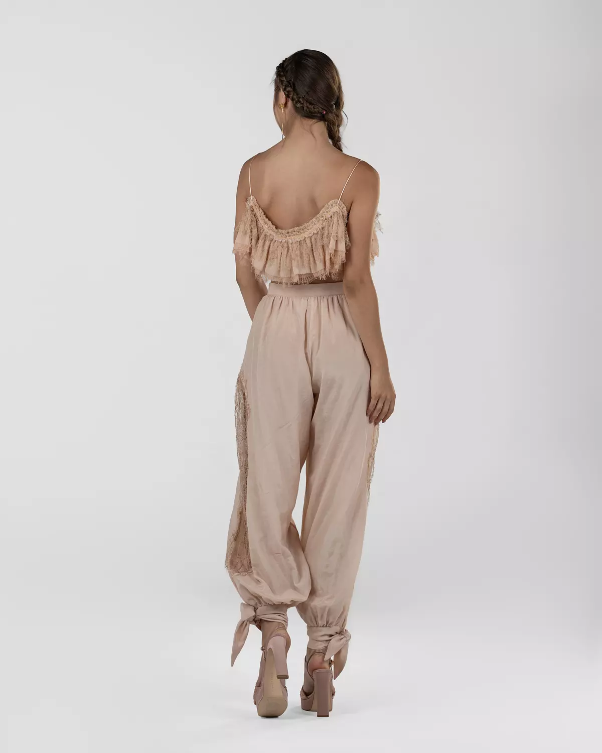 Chic Pink Bubble-Leg Pants 3