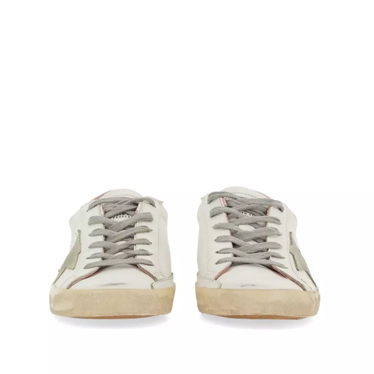 Golden Goose Super-Star Leather Sneakers with Suede Star and Pink Heel Tab 2