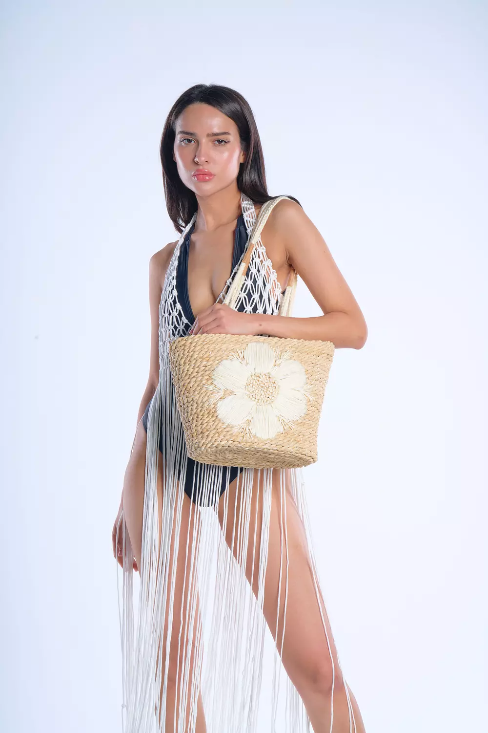  embroidered handmade bag (offwhite flower) 1