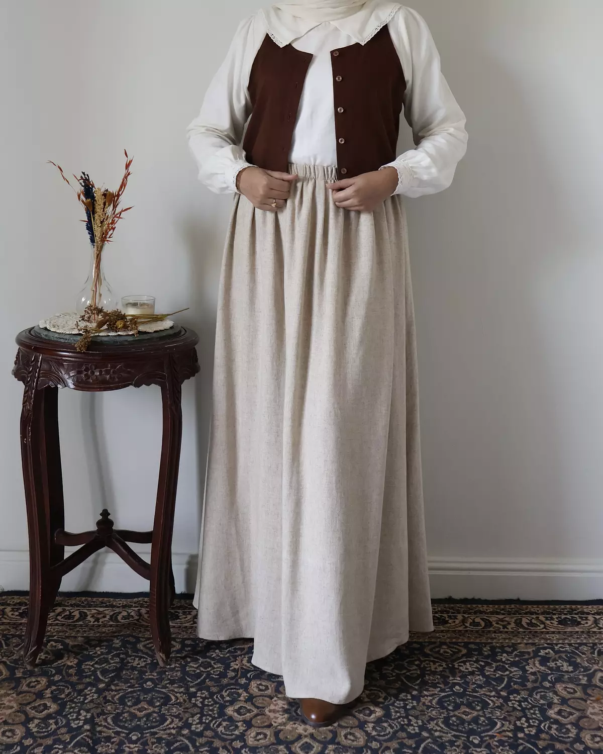 Brown Linen Skirt 2