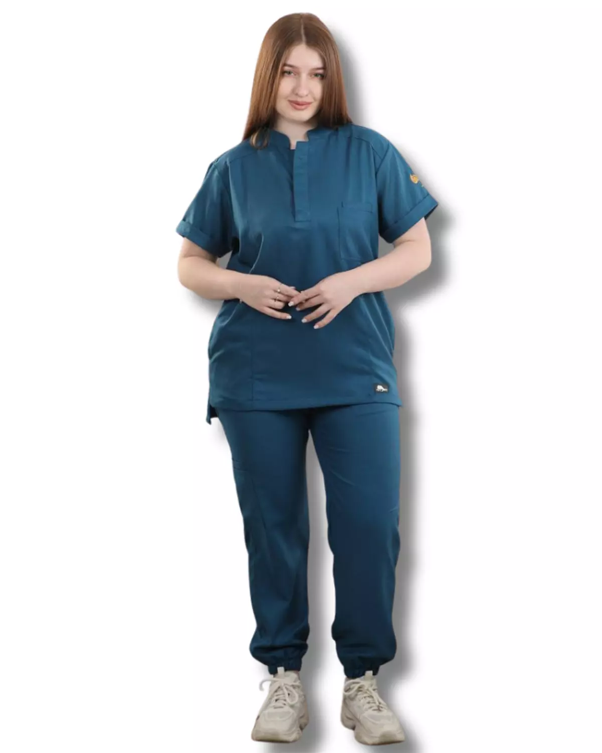 Petroleum Half Collar Scrub  11
