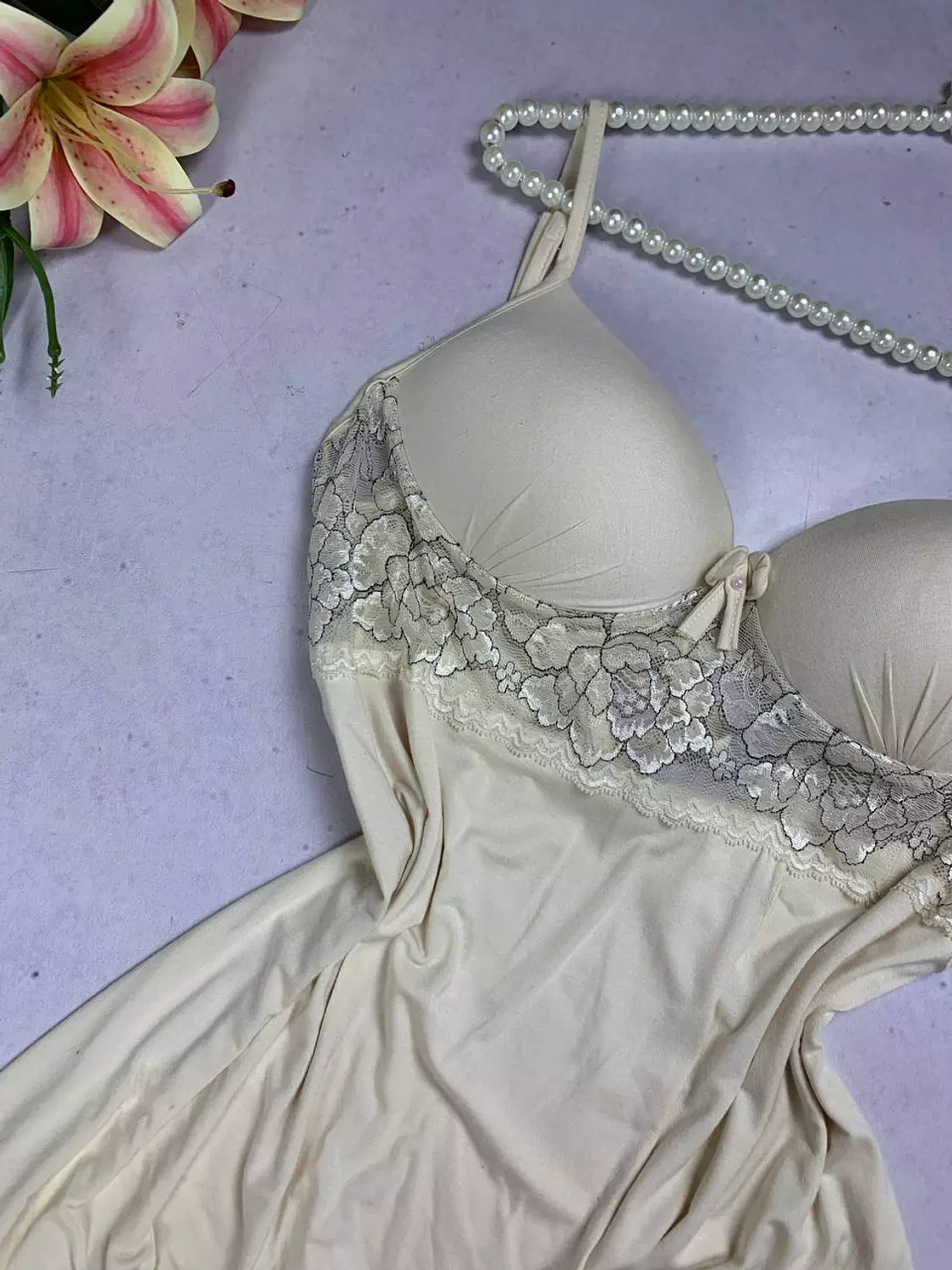 Padded light push up cotton jersey sleeping shirt turkish fabric  hover image