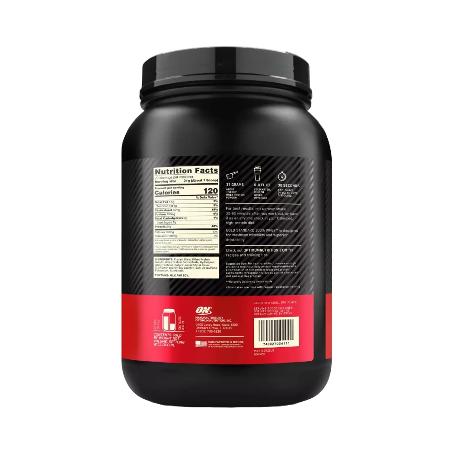 Optimum Nutrition, Gold Standard 100% Whey, 907g, 29 servings hover image