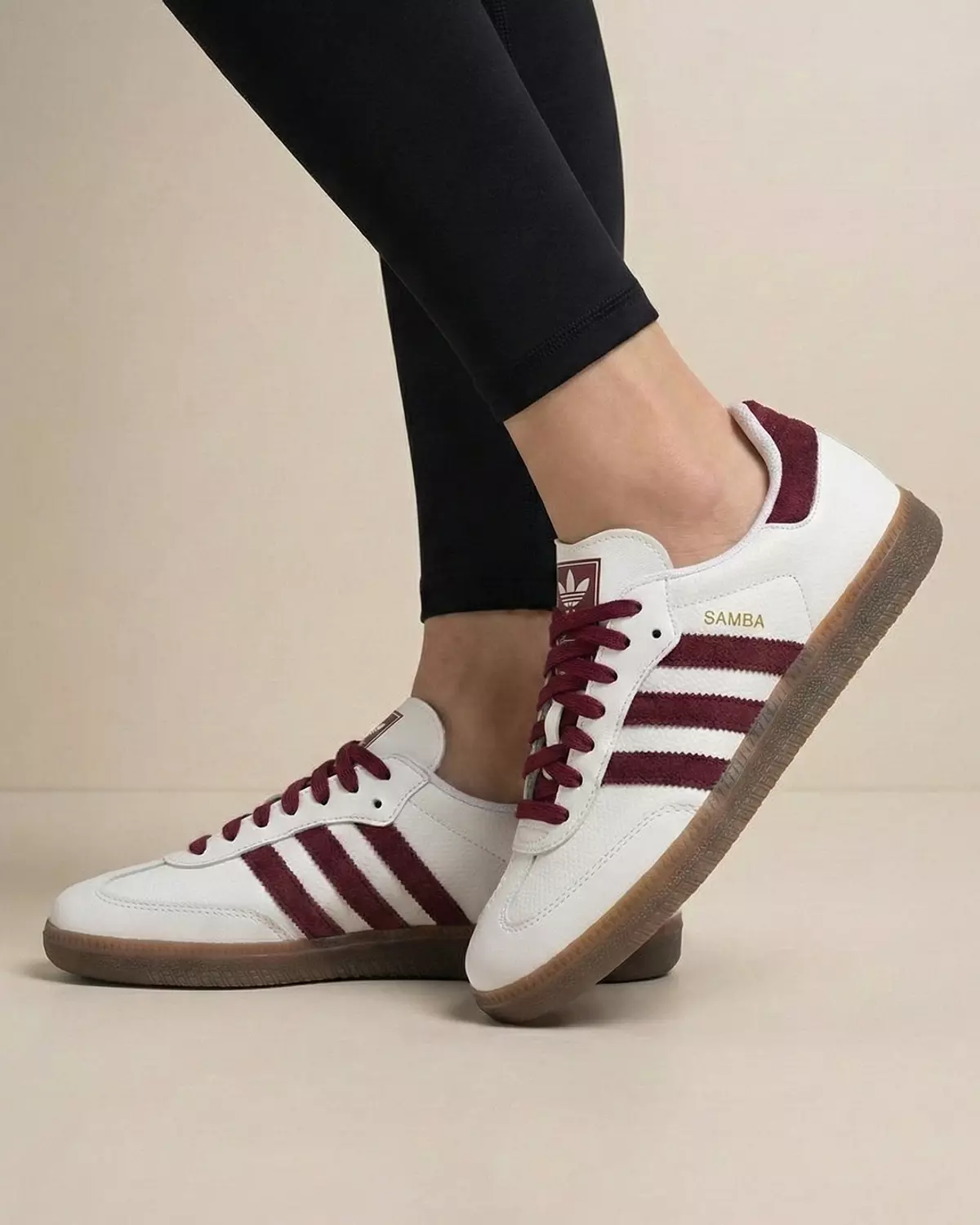 adidas samba shoes for women - white Burgundy image