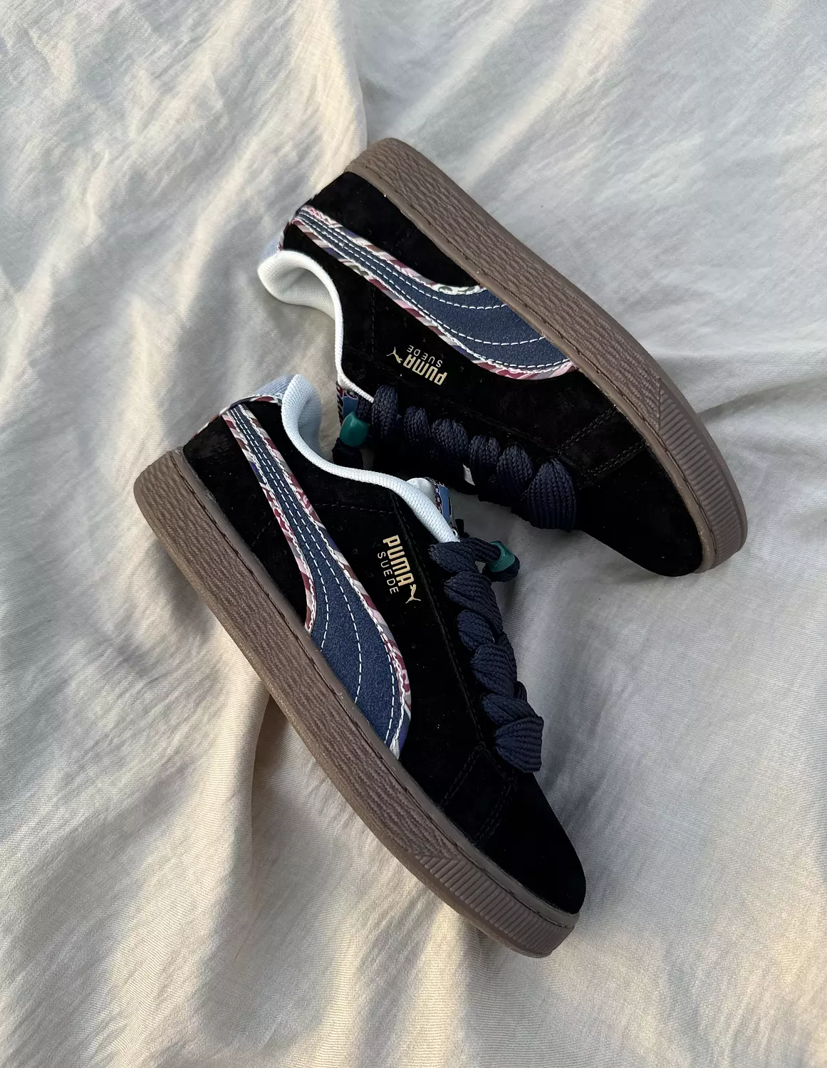 Puma Suede 'Black Navy Marzipan Light Blue' hover image