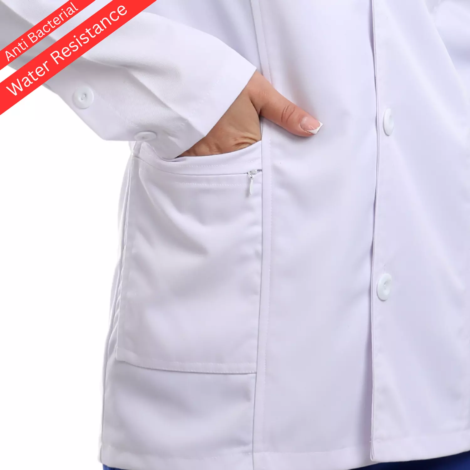 White Elegance Lab Coat Short 7