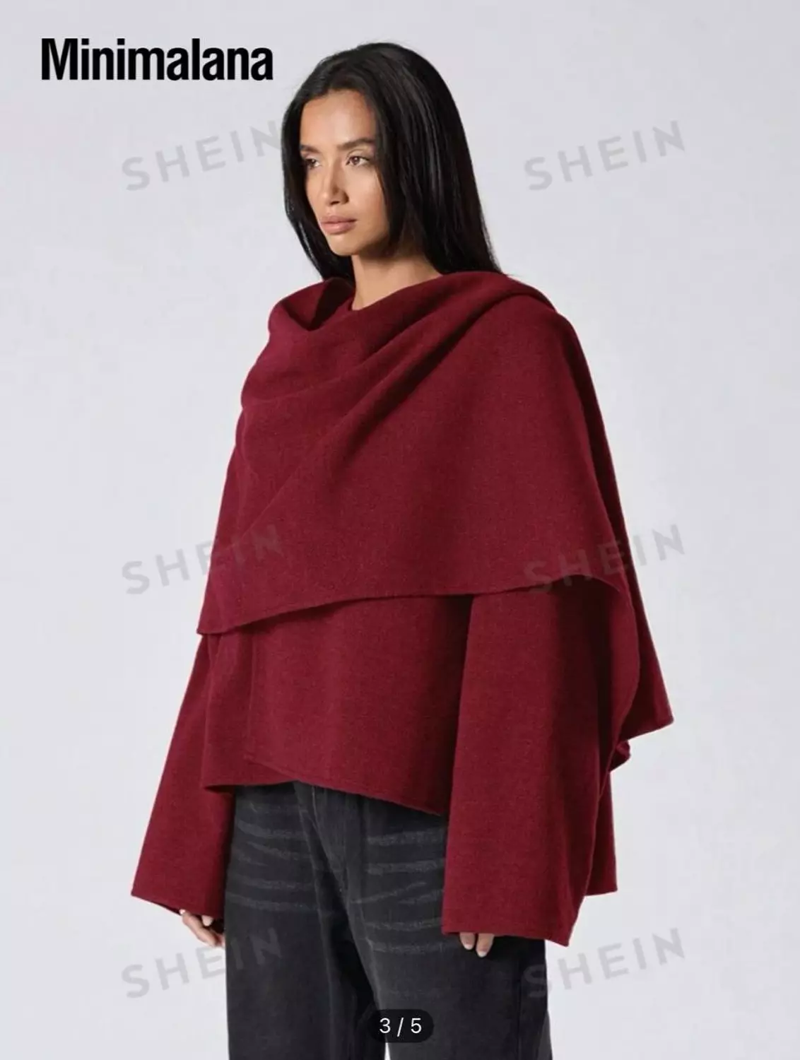 Crop Knit Coat with Asymmetrical Scarf  2