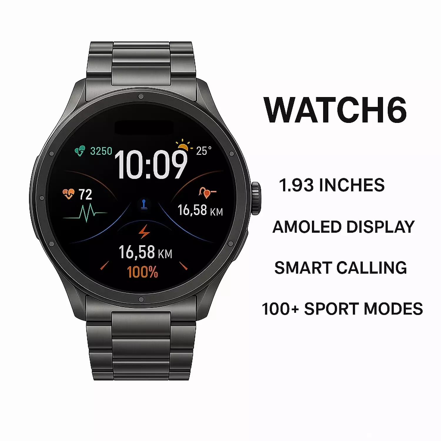 Oteeto WATCH6 Smart Watch - 1.93-inch AMOLED Screen - Supports Calls 2