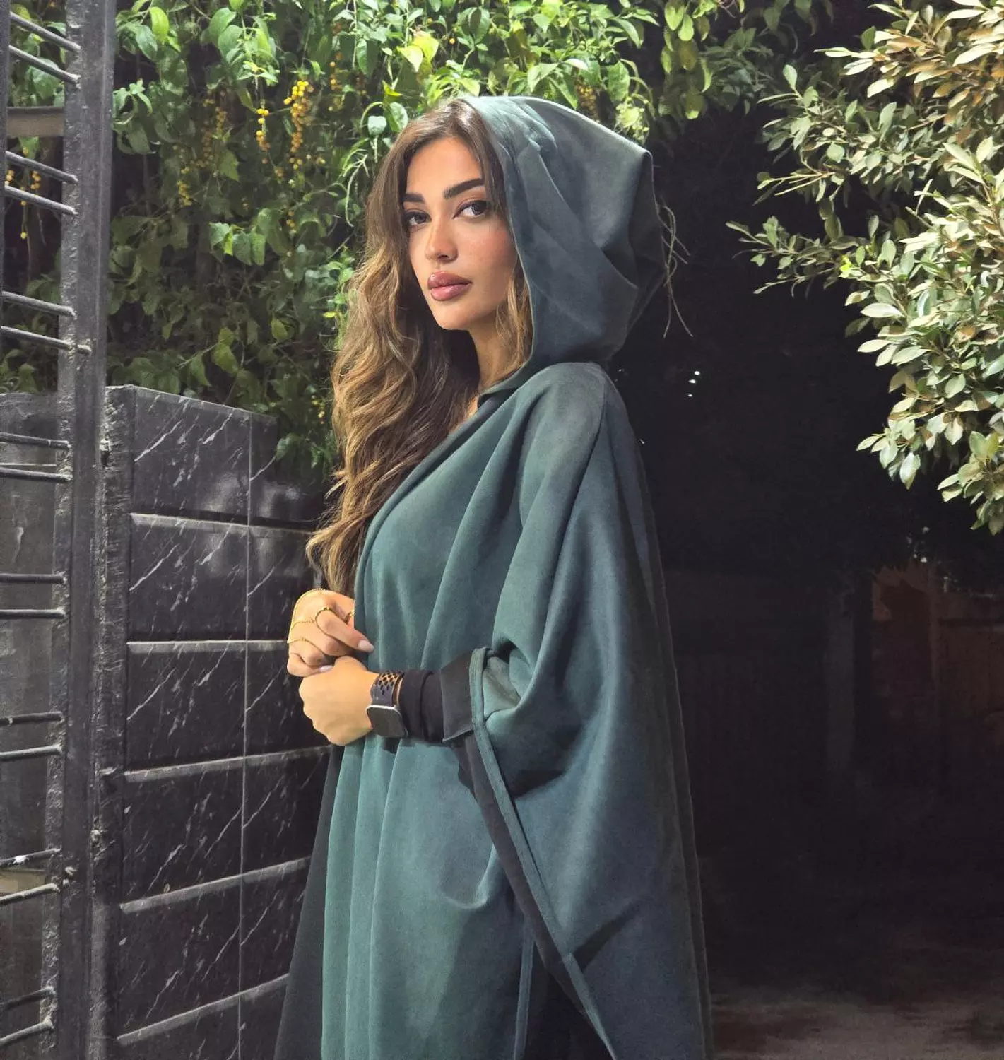 Dark Olive Moroccan Style Suede Kaftan  hover image